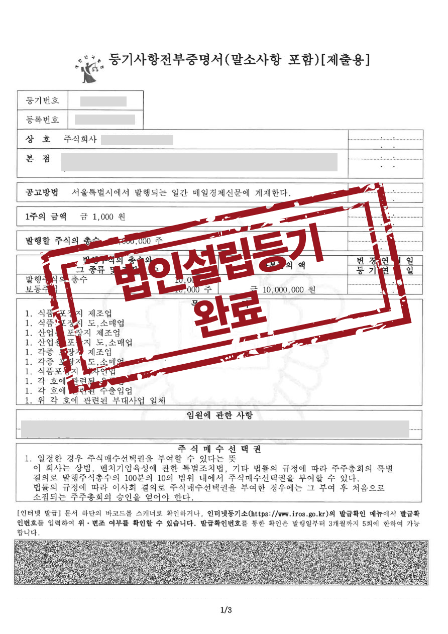 IT 플랫폼 스타트업, 법인설립등기 완료