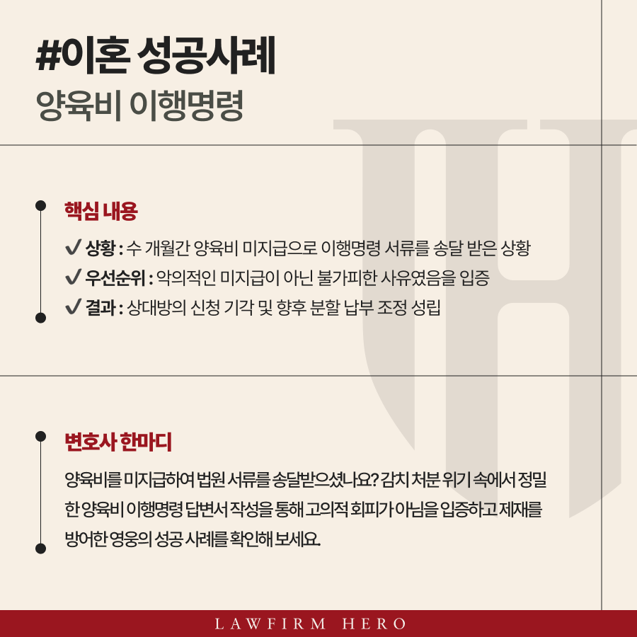 양육비 이행명령 답변서, 피고 입장 방어 전략
